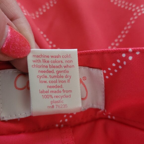 Coral Bay Golf Diamond Pattern Skort Size 4P Pink Pockets Side Zip Golf Tennis - Picture 8 of 8